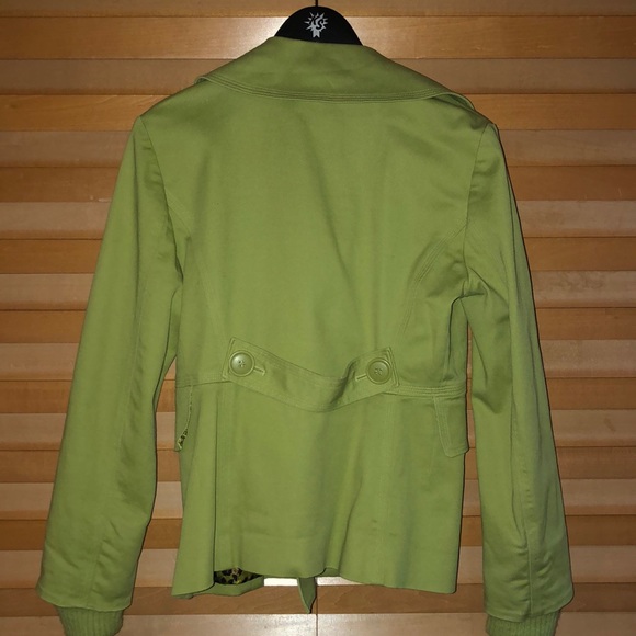 Heart Moon Star Vibrant Green Peacoat Large - Picture 2 of 11